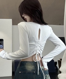 バックドロストクロップド丈ロンT