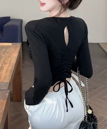 バックドロストクロップド丈ロンT