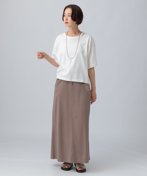 LEPSIM(レプシィム)の「カットアウトダメージT 492799(Tシャツ/カットソー・レディース・チャコールグレー/ブルー/アイボリー・FREE)」の8枚目の写真