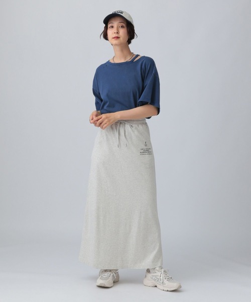 LEPSIM(レプシィム)の「カットアウトダメージT 492799(Tシャツ/カットソー・レディース・チャコールグレー/ブルー/アイボリー・FREE)」の20枚目の写真