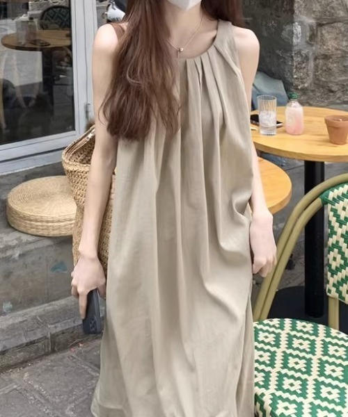 MICHAA◆オープン カラー Aライン ロング ワンピース MICHAA◇オープン カラー Aライン ロング ワンピース (MICHAA