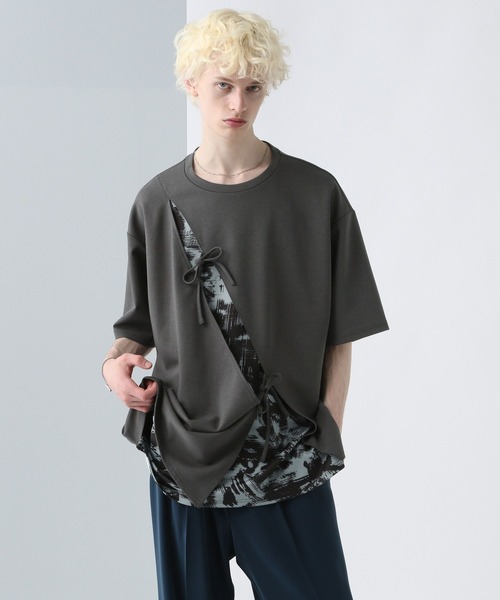 HARE（ハレ）の「【YUMA TAKAHASHI×HARE】カサネムスビカット(HARE)（Tシャツ/カットソー・メンズ・グレー系その他/ブラック系その他・FREE）」の2枚目の写真