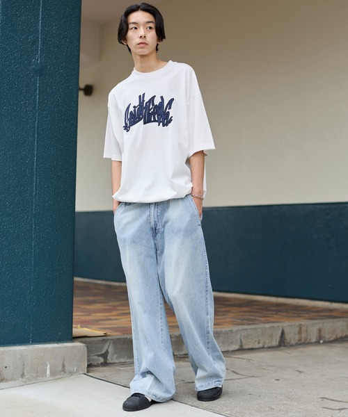 WEGO（ウィゴー）の「WEGO/イージーバギーフレアデニムスラックス（デニムパンツ・メンズ・スカイブルー/ブラック系2・MEDIUM/LARGE）」の10枚目の写真