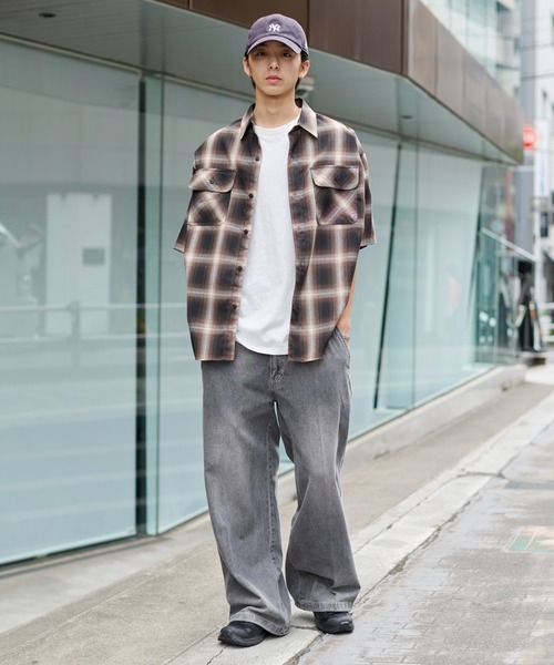 WEGO（ウィゴー）の「WEGO/イージーバギーフレアデニムスラックス（デニムパンツ・メンズ・スカイブルー/ブラック系2・MEDIUM/LARGE）」の11枚目の写真