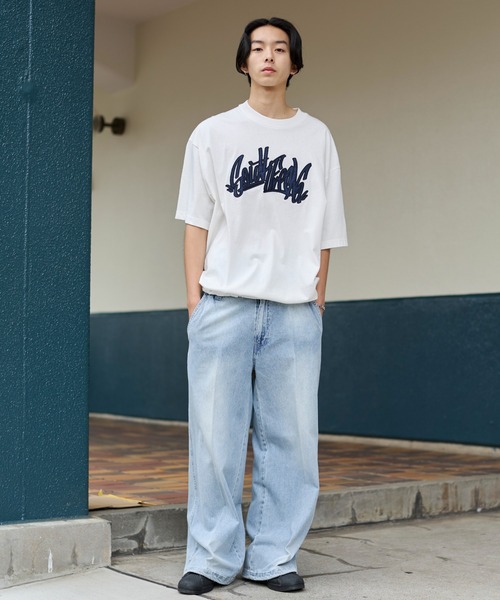 WEGO（ウィゴー）の「WEGO/イージーバギーフレアデニムスラックス（デニムパンツ・メンズ・スカイブルー/ブラック系2・MEDIUM/LARGE）」の21枚目の写真