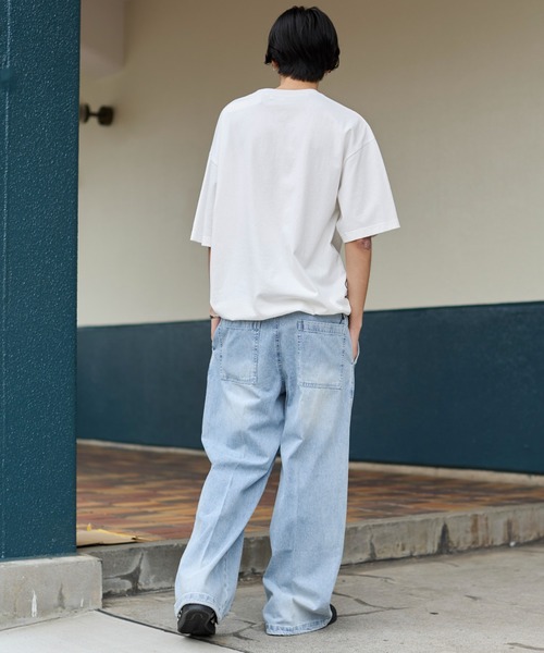 WEGO（ウィゴー）の「WEGO/イージーバギーフレアデニムスラックス（デニムパンツ・メンズ・スカイブルー/ブラック系2・MEDIUM/LARGE）」の20枚目の写真