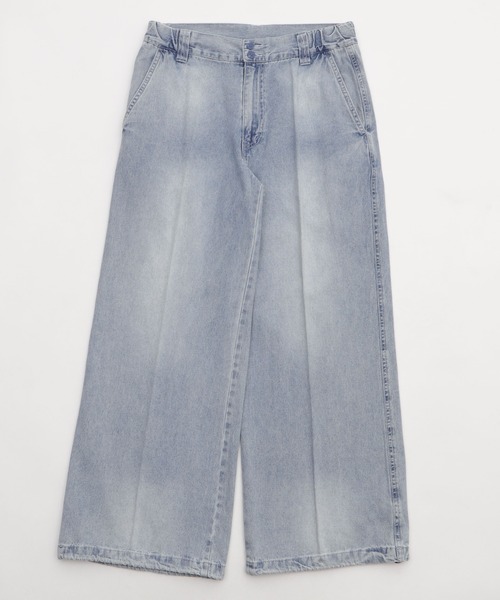 WEGO（ウィゴー）の「WEGO/イージーバギーフレアデニムスラックス（デニムパンツ・メンズ・スカイブルー/ブラック系2・MEDIUM/LARGE）」の19枚目の写真