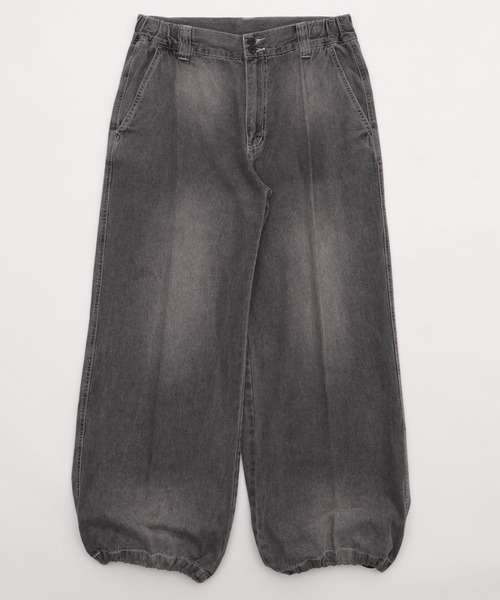 WEGO（ウィゴー）の「WEGO/イージーバギーフレアデニムスラックス（デニムパンツ・メンズ・スカイブルー/ブラック系2・MEDIUM/LARGE）」の16枚目の写真