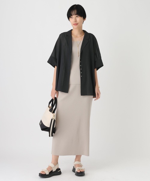 Elura（エルーラ）の「≪イージーケア≫アイロンいらず開襟シャツ/451699（シャツ/ブラウス・レディース・オフホワイト/ネイビー/ブラウン/ブラック/ピンク/グリーン/チャコールグレー・FREE/MEDIUM/SMALL）」の15枚目の写真