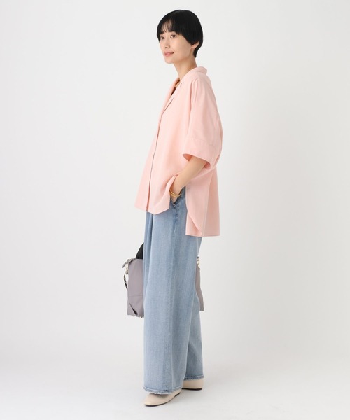 Elura（エルーラ）の「≪イージーケア≫アイロンいらず開襟シャツ/451699（シャツ/ブラウス・レディース・オフホワイト/ネイビー/ブラウン/ブラック/ピンク/グリーン/チャコールグレー・FREE/MEDIUM/SMALL）」の19枚目の写真