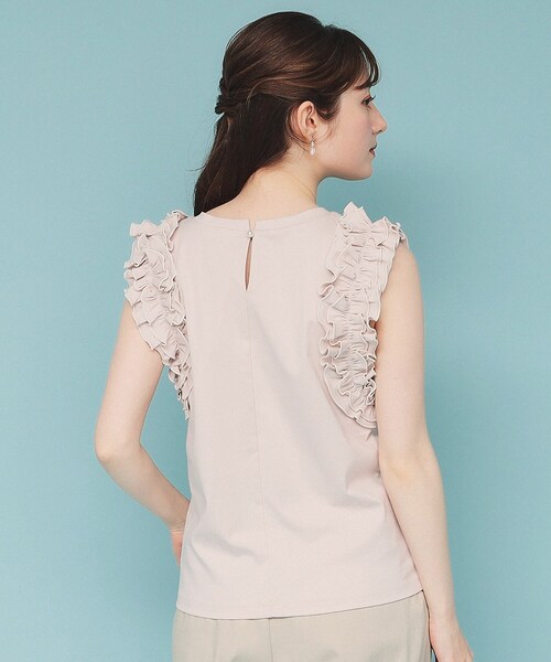 セール】《美人百花掲載》フリルドッキングノースリーブトップス【接触