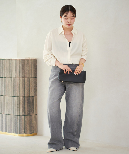 plage（プラージュ）の「Sway Back Tuck シャツ（シャツ/ブラウス・レディース・アイボリー/ブラウン・FREE）」の5枚目の写真