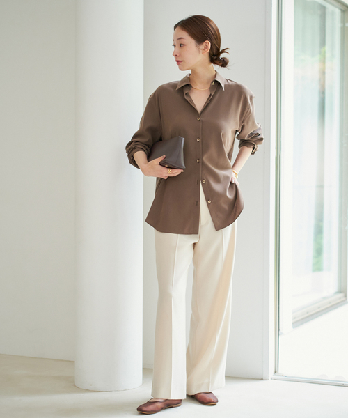 plage（プラージュ）の「Sway Back Tuck シャツ（シャツ/ブラウス・レディース・アイボリー/ブラウン・FREE）」の11枚目の写真