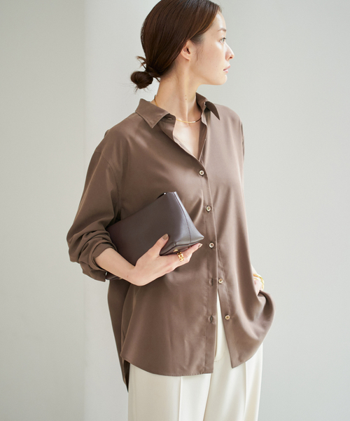 plage（プラージュ）の「Sway Back Tuck シャツ（シャツ/ブラウス・レディース・アイボリー/ブラウン・FREE）」の15枚目の写真