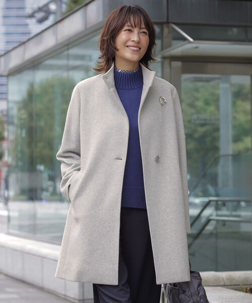 J.PRESS（ジェイプレス）の「houndstooth スクエア スカーフ（バンダナ/スカーフ・レディース・ブラウン系5/ネイビー系5・F）」の4枚目の写真