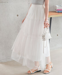 Petitle | [ 低身長向けサイズ ] チュールティアードスカート(スカート)