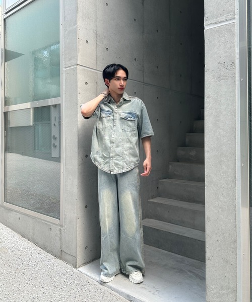 Otte(オッテ)の「ラインデザインデニムシャツ(シャツ/ブラウス・メンズ・ブルー・SMALL/LARGE/MEDIUM)」の5枚目の写真