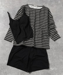 niko and...（ニコアンド）の「ラッシュロングTシャツ&パンツ/3点セット（水着・レディース）」