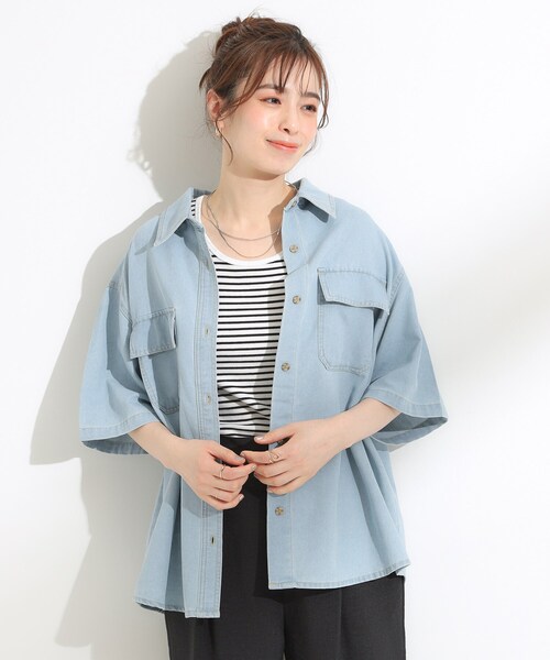シャツスタイル フレアフィット ベージュ デニムコート GY2345EW10558_11_l.jpg