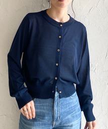 メッシュニット」に該当するカーディガン/ボレロ（ブルー