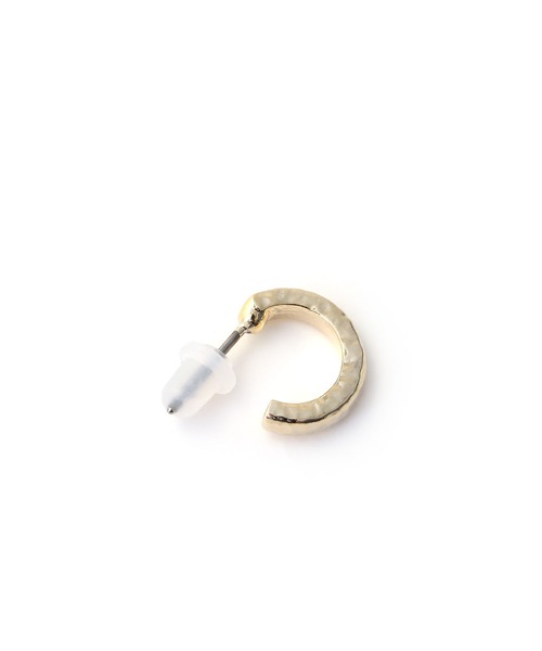 colleca la（コレカラ）の「ピュアチタンポスト テクスチャーフープピアス［金属アレルギー対応］（ピアス（両耳用）・レディース・シルバー/ゴールド・FREE）」の10枚目の写真