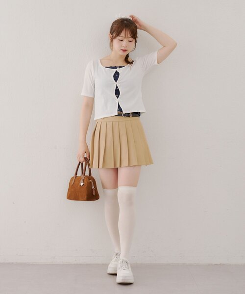 APPORTE PAR LES MARCHES(アポルテパーレマルシェ)の「【MARCHES】テレコT&キャミセット(Tシャツ/カットソー・レディース・オフホワイト/レッド/ブラック・FREE)」の10枚目の写真
