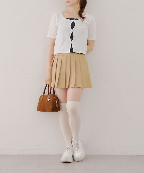 APPORTE PAR LES MARCHES(アポルテパーレマルシェ)の「【MARCHES】テレコT&キャミセット(Tシャツ/カットソー・レディース・オフホワイト/レッド/ブラック・FREE)」の11枚目の写真