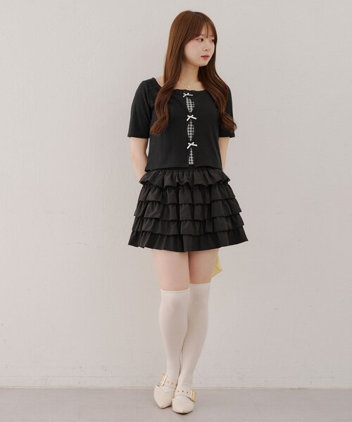 APPORTE PAR LES MARCHES(アポルテパーレマルシェ)の「【MARCHES】テレコT&キャミセット(Tシャツ/カットソー・レディース・オフホワイト/レッド/ブラック・FREE)」の18枚目の写真