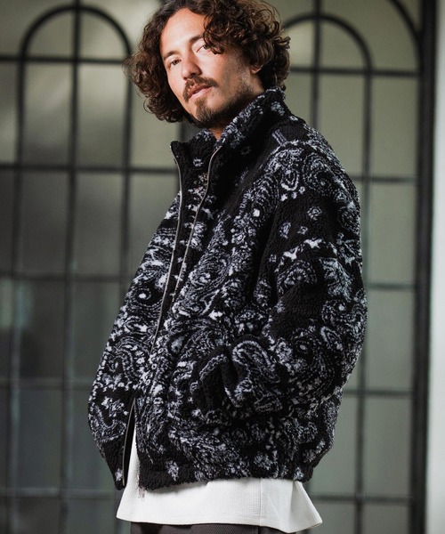 Magine（マージン）の「mj10910-Boa Fleece Stand Collar Jacket ボアジャケット（その他アウター・メンズ・ブラック系その他/ブラック/その他・46/44/48）」の3枚目の写真