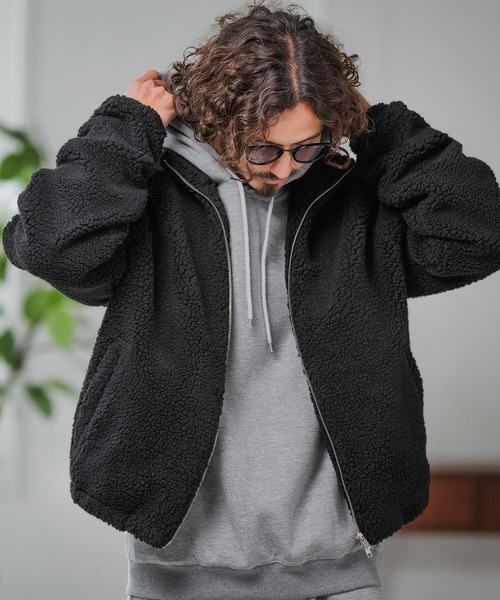 Magine（マージン）の「mj10910-Boa Fleece Stand Collar Jacket ボアジャケット（その他アウター・メンズ・ブラック系その他/ブラック/その他・46/44/48）」の15枚目の写真