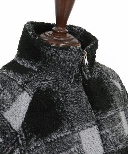 Magine（マージン）の「mj10910-Boa Fleece Stand Collar Jacket ボアジャケット（その他アウター・メンズ・ブラック系その他/ブラック/その他・46/44/48）」の6枚目の写真