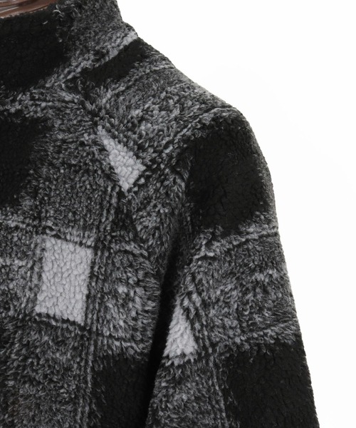 Magine（マージン）の「mj10910-Boa Fleece Stand Collar Jacket ボアジャケット（その他アウター・メンズ・ブラック系その他/ブラック/その他・46/44/48）」の4枚目の写真