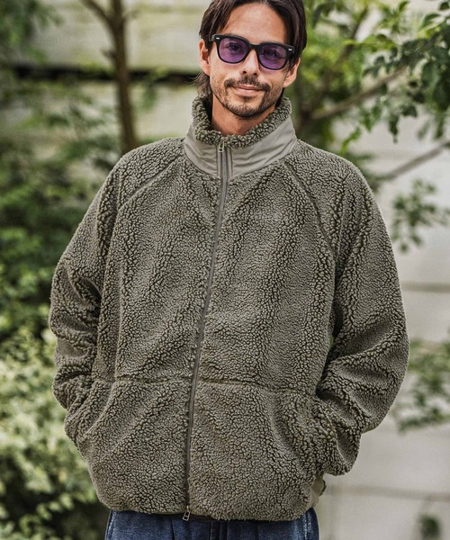 セール】mj10927-Vintage Like Boa Fleece Zip Jacket ボアフリース