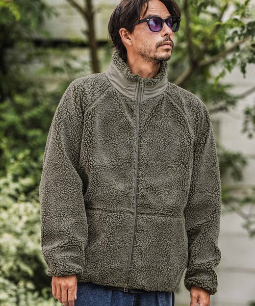 セール】mj10927-Vintage Like Boa Fleece Zip Jacket ボアフリース