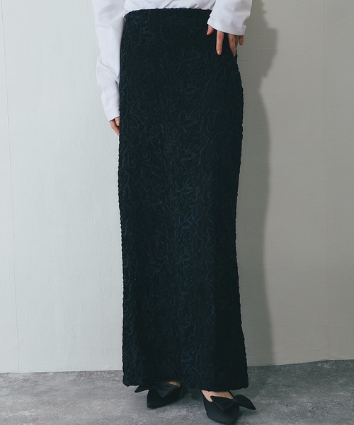 ANOTHER S（アナザーエス）の「コード刺繍ストレートスカート（スカート・レディース・ブラック/ホワイト/ネイビー/ベージュ・FREE）」の20枚目の写真