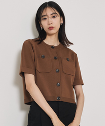 qualite | ショートスリーブカーデ/夏服/秋服/オフィスカジュアル(Tシャツ/カットソー)
