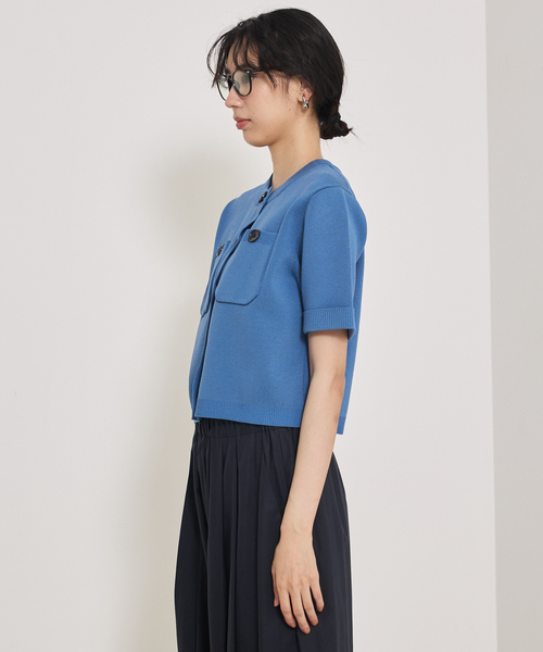 qualite（カリテ）の「ショートスリーブカーデ/夏服/秋服/オフィスカジュアル（Tシャツ/カットソー・レディース・ブラウン/ブラック・フリー）」の9枚目の写真