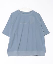 シャリニット素材ロゴプルオーバー