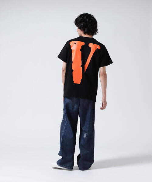 VLONE/ヴィーロン/CLASSIC LOGO-VLONE TEE_BLACK/ORANGE（Tシャツ