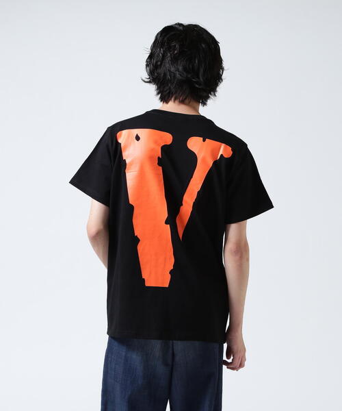 VLONE ロングTシャツ　ブラック&オレンジ VLONE/ヴィーロン/CLASSIC LOGO-VLONE TEE_BLACK/ORANGE（Tシャツ