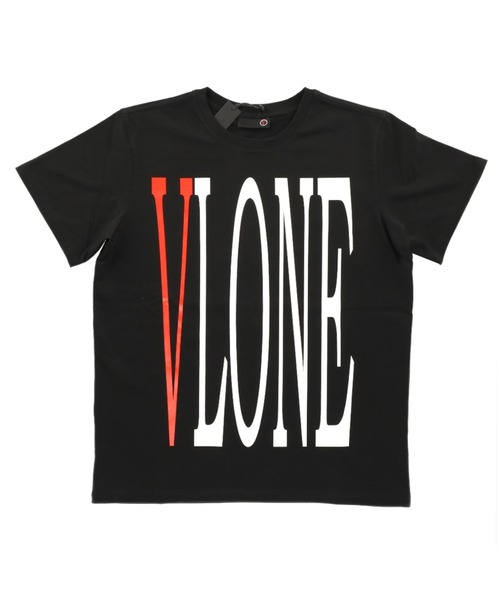 VLONE ブラック ロゴプリント XL VLONE/ヴィーロン/CLASSIC LOGO-VLONE TEE_BLACK/ORANGE（Tシャツ