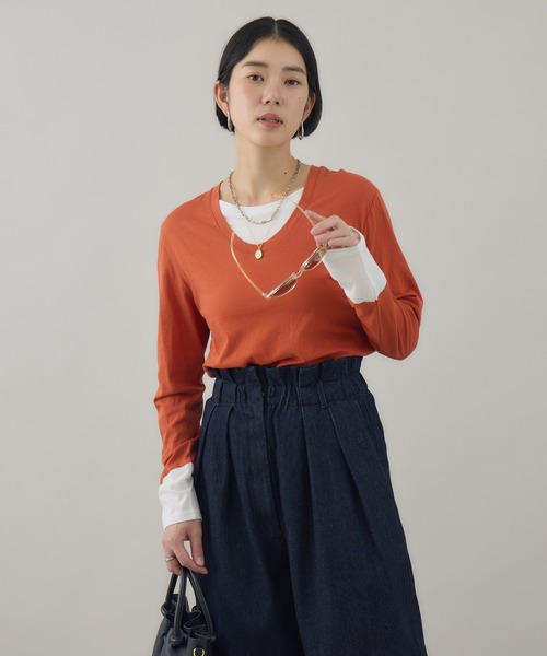 Paradise Picnic(パラダイスピクニック)の「SUGARROSE レイヤードデザイントップス(Tシャツ/カットソー・レディース・ブラック/ホワイト/オレンジ・FREE)」の15枚目の写真