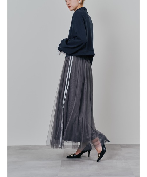 DOLLUPOOPS（ドールアップウップス）の「サイドラインチュールスカート（スカート・レディース・ブラック/チャコールグレー/レッド・38）」の3枚目の写真