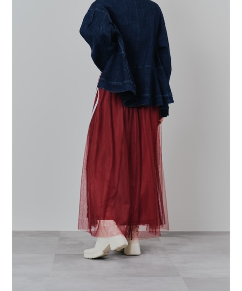 DOLLUPOOPS（ドールアップウップス）の「サイドラインチュールスカート（スカート・レディース・ブラック/チャコールグレー/レッド・38）」の6枚目の写真