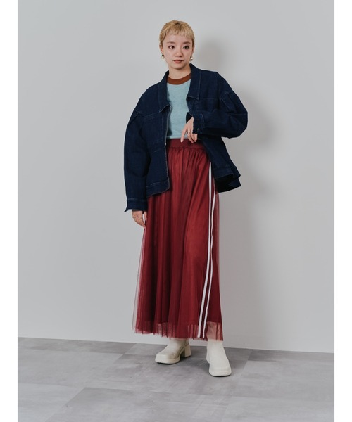 DOLLUPOOPS（ドールアップウップス）の「サイドラインチュールスカート（スカート・レディース・ブラック/チャコールグレー/レッド・38）」の13枚目の写真