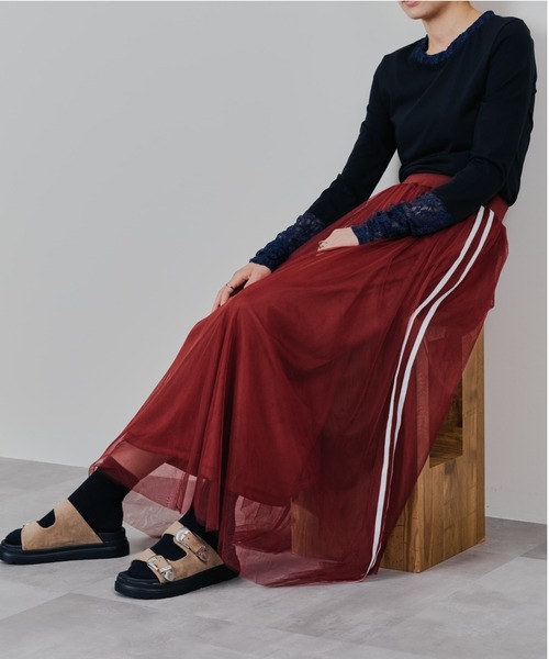 DOLLUPOOPS（ドールアップウップス）の「サイドラインチュールスカート（スカート・レディース・ブラック/チャコールグレー/レッド・38）」の18枚目の写真