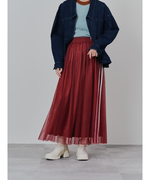 DOLLUPOOPS（ドールアップウップス）の「サイドラインチュールスカート（スカート・レディース・ブラック/チャコールグレー/レッド・38）」の19枚目の写真