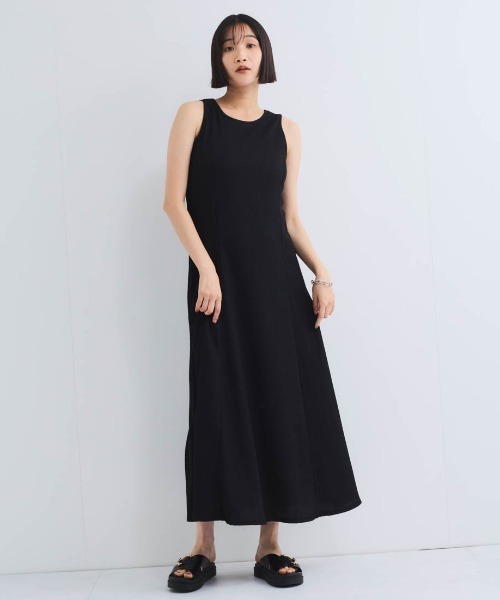 VICKY（ビッキー）の「シャーリングジャージーワンピース≪洗濯機で洗える≫（ワンピース・レディース・ブラック/ブラウン・M）」の2枚目の写真