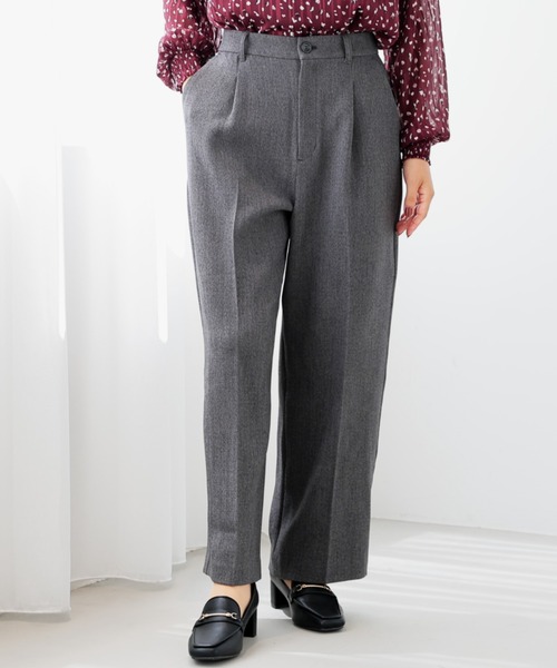 GLACIER lusso(グラシアルッソ)の「【抗菌防臭】ストレートパンツ(スラックス・レディース・グレー系その他/ブラウン系その他・S/M/LL/L)」の1枚目の写真