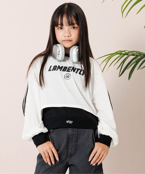 algy(アルジー)の「クロップドロンT&タンクセット(Tシャツ/カットソー・キッズ・ブラック/オフホワイト/ラベンダー・XX-SMALL/X-SMALL/SMALL/MEDIUM)」の2枚目の写真